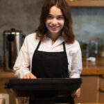 smiley-business-woman-working-cashier